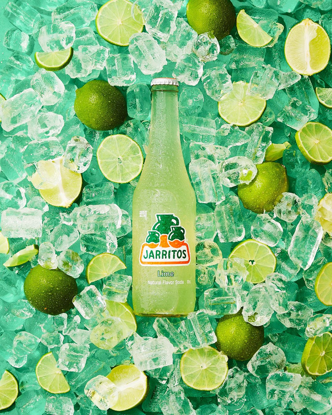 Jarritos Lime sodavand på is med limefrugter